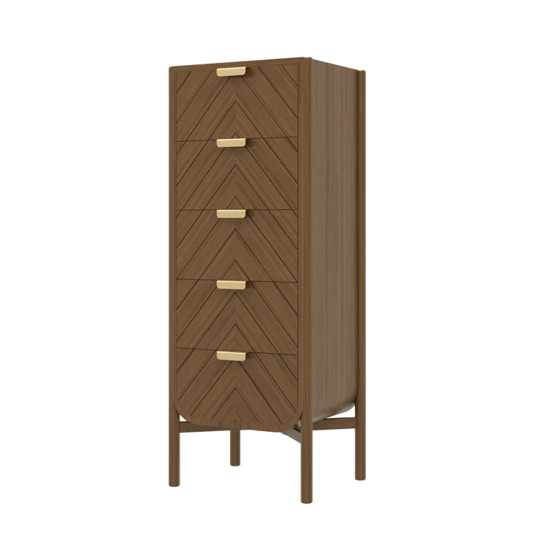 Chiffonnier en chêne teinté 50 x 40 x 130 cm Marius - Hartô
