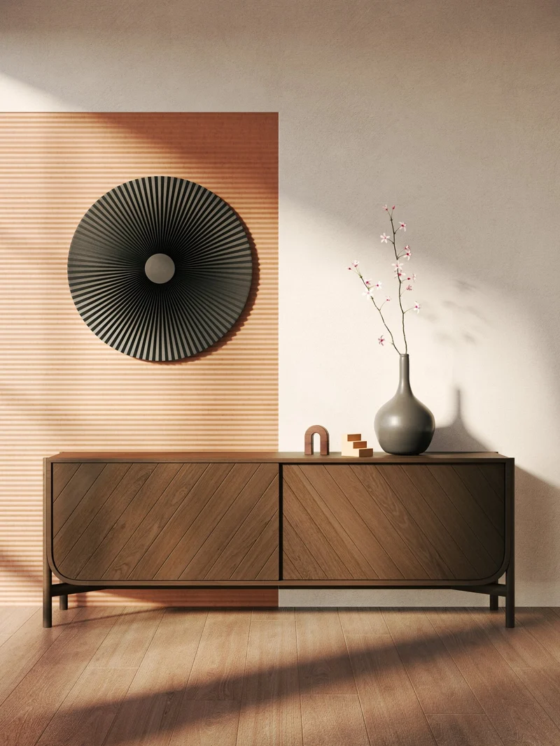Buffet en chêne teinté 185 x 45 x 65 cm Marius - Hartô