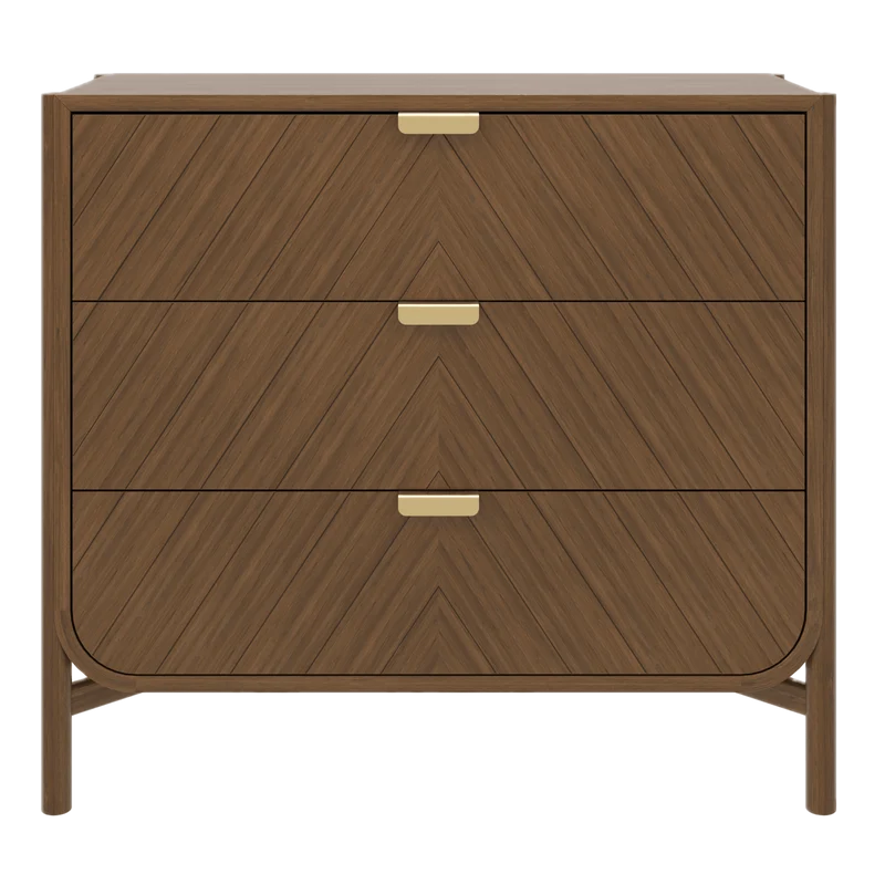 Commode à tiroirs en chêne teinté 100 x 40 x 90 cm Marius - Hartô