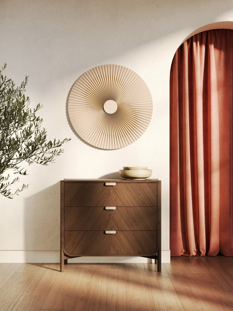 Commode à tiroirs en chêne teinté 100 x 40 x 90 cm Marius - Hartô
