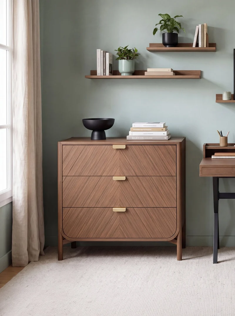 Commode à tiroirs en chêne teinté 100 x 40 x 90 cm Marius - Hartô