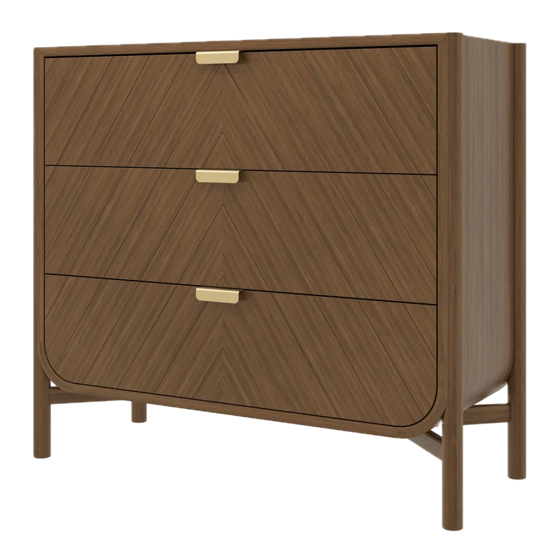 Commode à tiroirs en chêne teinté 100 x 40 x 90 cm Marius - Hartô