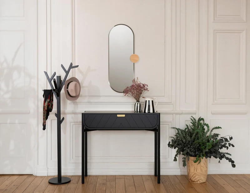 Console en chêne teinté noir 100 x 36,5 x 90 cm Marius - Hartô