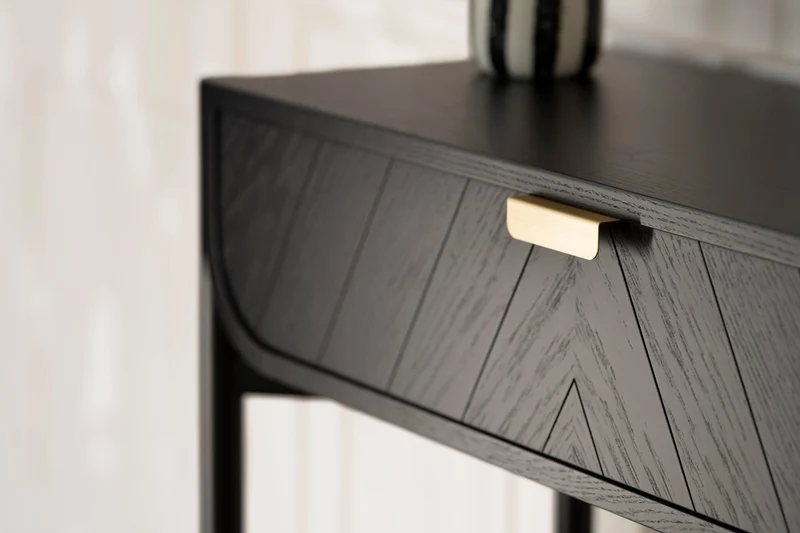 Console en chêne teinté noir 100 x 36,5 x 90 cm Marius - Hartô
