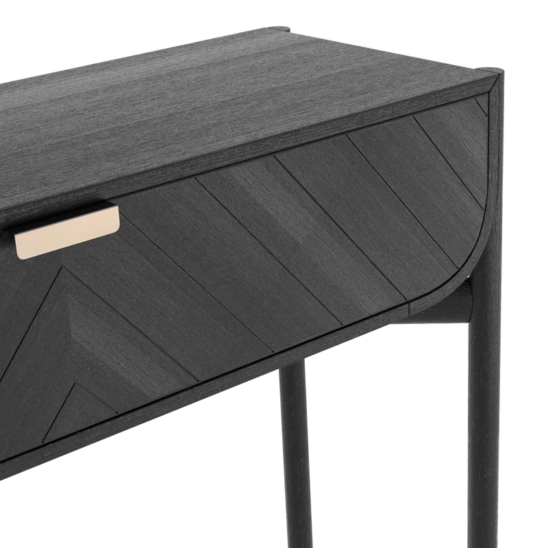 Console en chêne teinté noir 100 x 36,5 x 90 cm Marius - Hartô