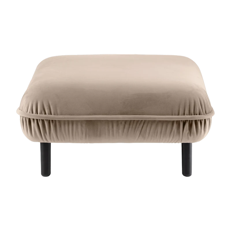 Repose-pieds en velours beige Bean - Emko