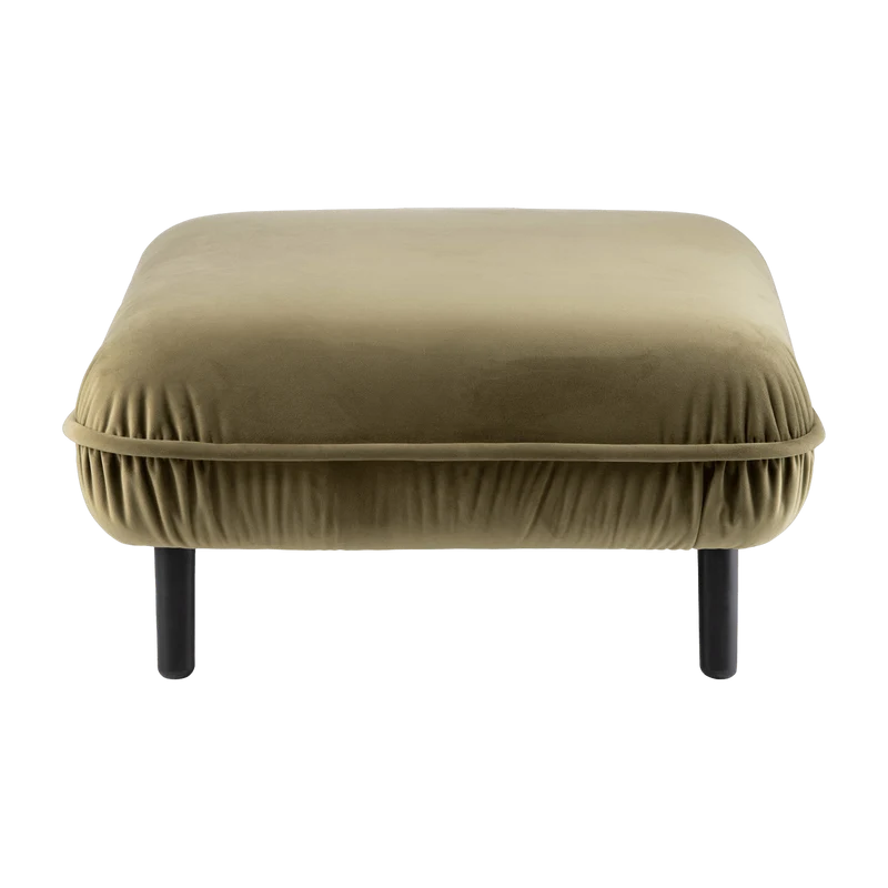 Repose-pieds en velours vert Bean - Emko