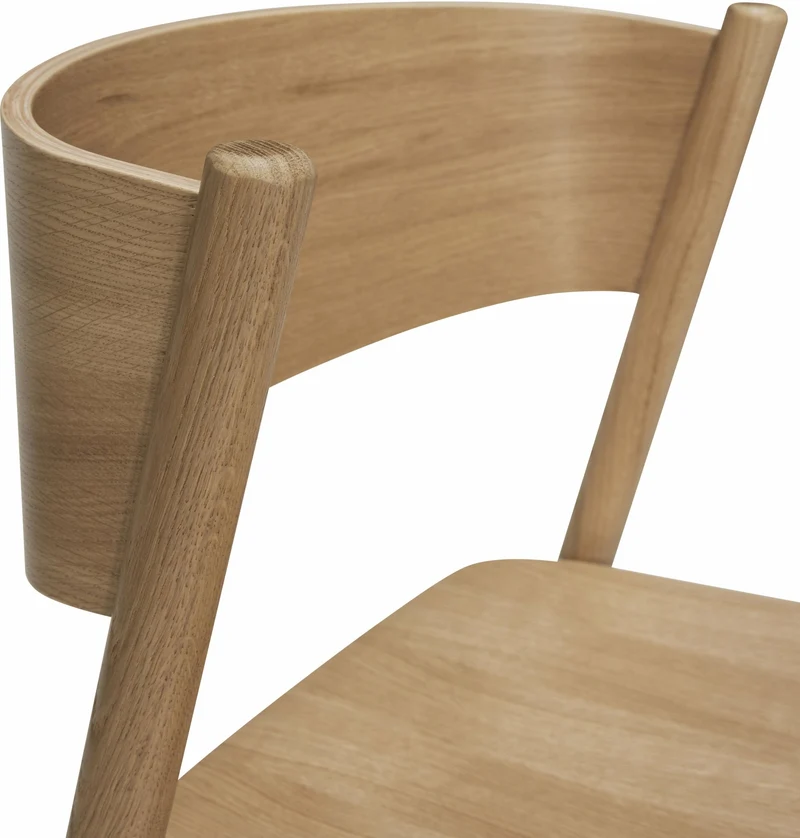Chaise de bar en chêne naturel 75 cm Oblique - Hübsch