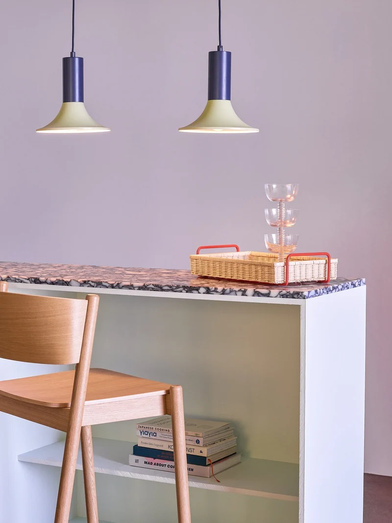 Chaise de bar en chêne naturel 75 cm Oblique - Hübsch