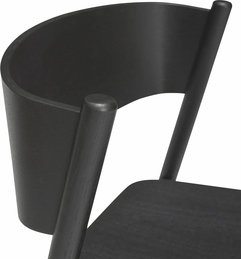 Chaise de bar en chêne noir 75 cm Oblique- Hübsch