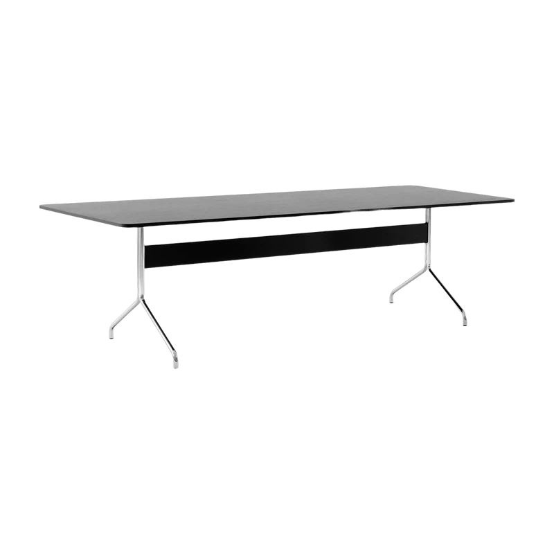 Table à manger en chêne noir et chrome 250x110 cm Pavilion AV24 - &tradition