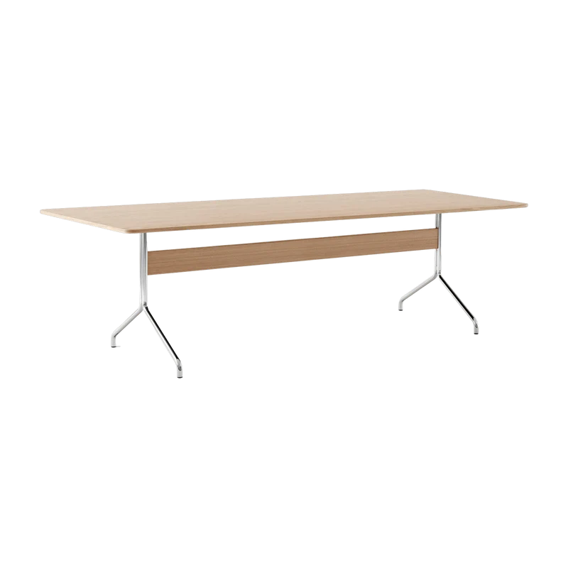 Table à manger en chêne et chrome 250x110 cm Pavilion AV24 - &tradition