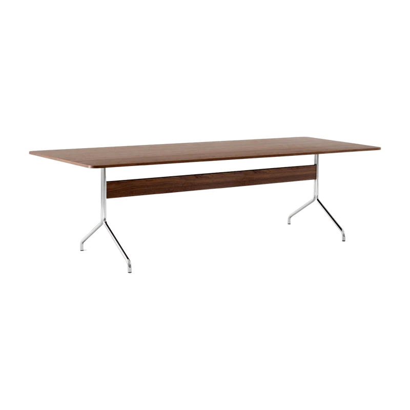 Table à manger en noyer et chrome 250x110 cm Pavilion AV24 - &tradition