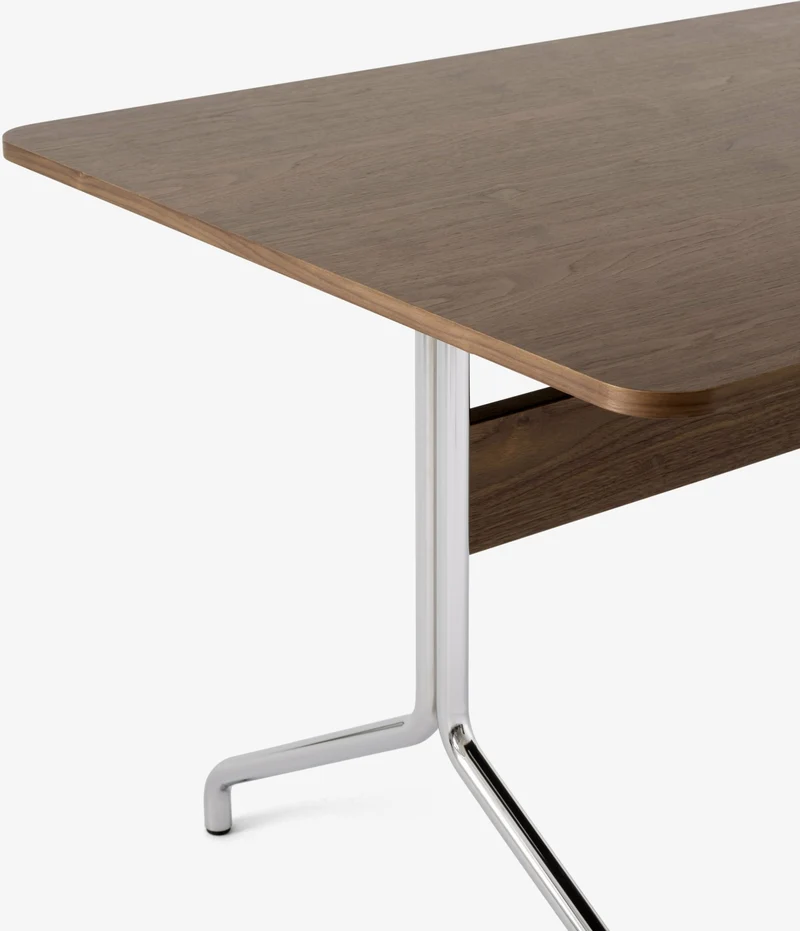 Table à manger en noyer et chrome 250x110 cm Pavilion AV24 - &tradition