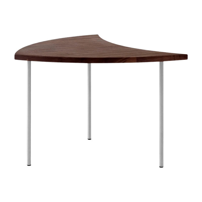 Table basse en noyer et pieds chrome Pinwheel HM7- &tradition