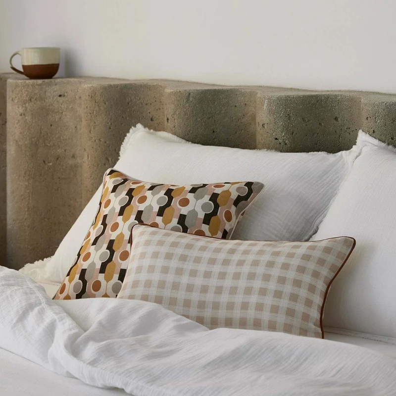 Housse De Coussin Vicky Écru Et Beige Rosé - Madura