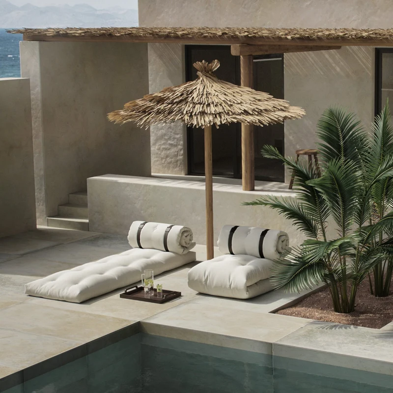 Futon canapé de jardin gris foncé 734 dépliable Buckle-up - Karup Design