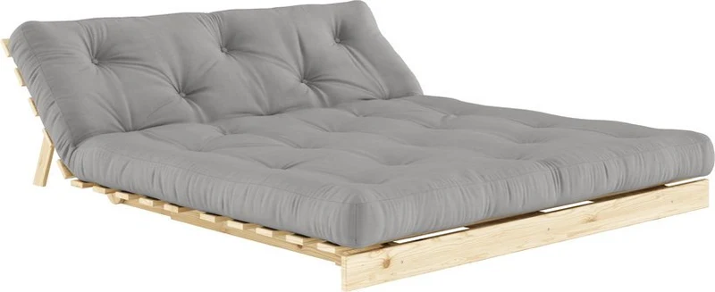 Canapé-lit gris en pin massif Roots 160 - Karup Design