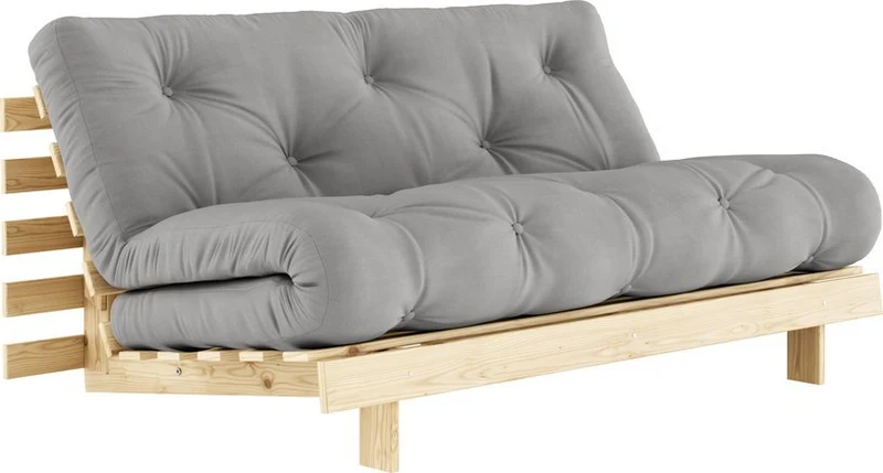Canapé-lit gris en pin massif Roots 160 - Karup Design