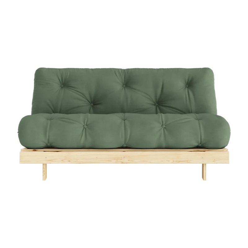 Canapé-lit vert olive pin massif Roots 160 - Karup Design