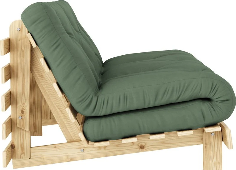 Canapé-lit vert olive pin massif Roots 160 - Karup Design
