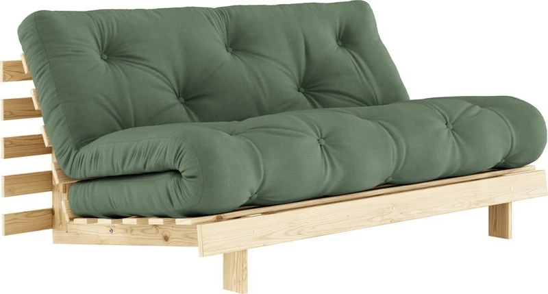 Canapé-lit vert olive pin massif Roots 160 - Karup Design