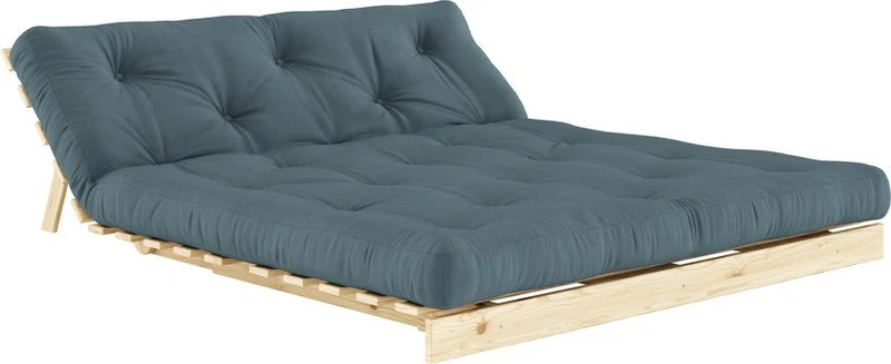 Canapé-lit bleu pétrole pin massif Roots 160 - Karup Design