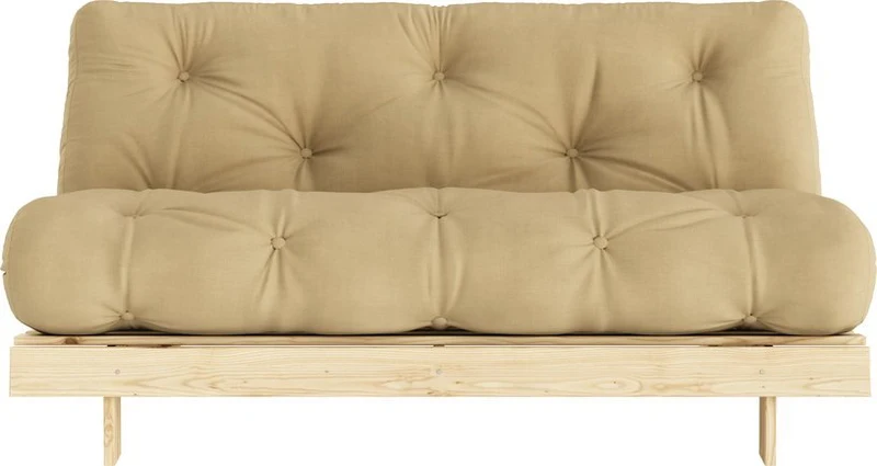 Canapé-lit beige wheat pin massif Roots 160 - Karup Design