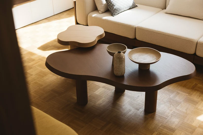 Table basse en chêne effet noyer 130 x 70cm - Gabrielle Paris