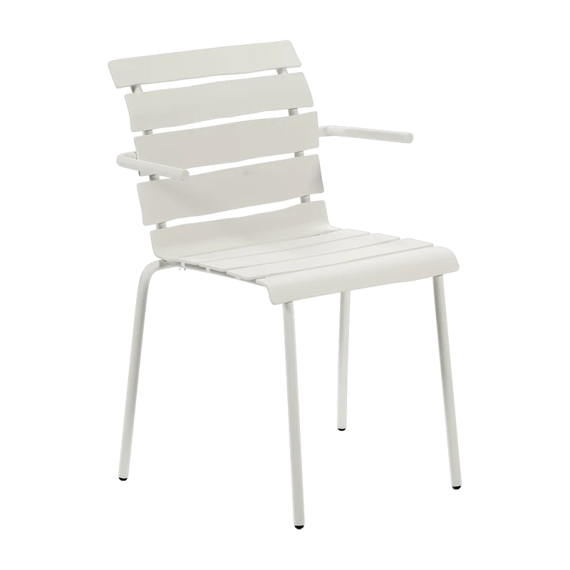 Chaise avec accoudoirs de jardin en métal blanc 56x55x82cm - valerie_objects