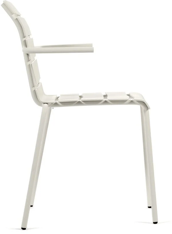 Chaise avec accoudoirs de jardin en métal blanc 56x55x82cm - valerie_objects