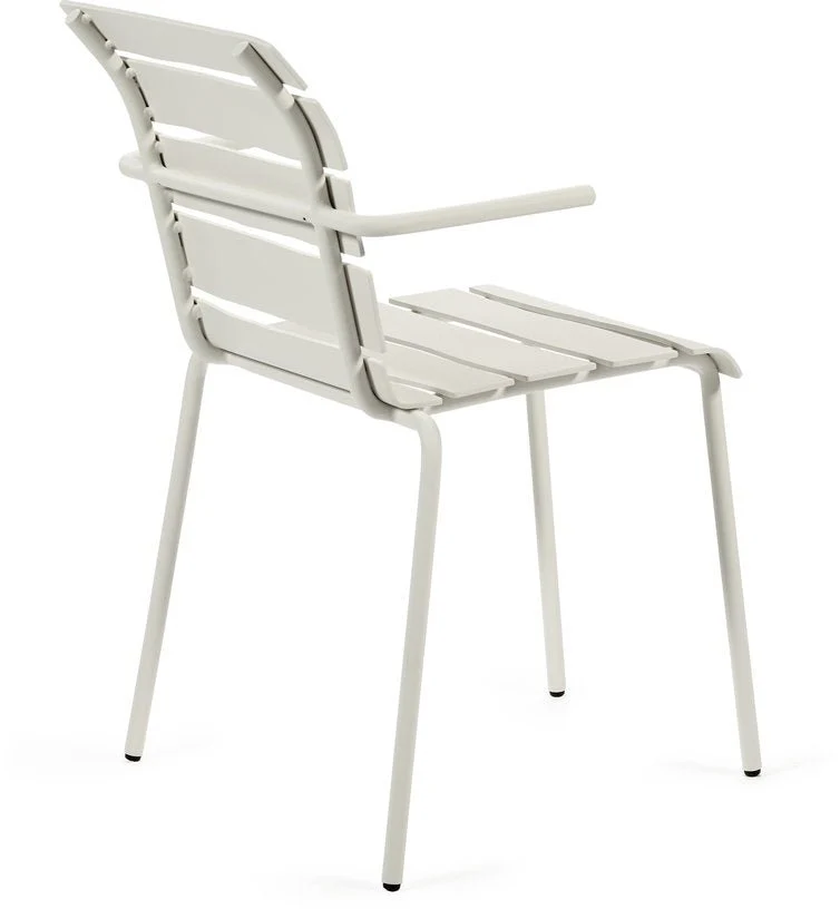 Chaise avec accoudoirs de jardin en métal blanc 56x55x82cm - valerie_objects
