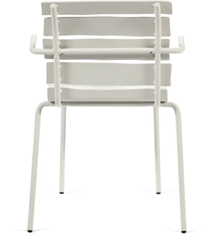 Chaise avec accoudoirs de jardin en métal blanc 56x55x82cm - valerie_objects