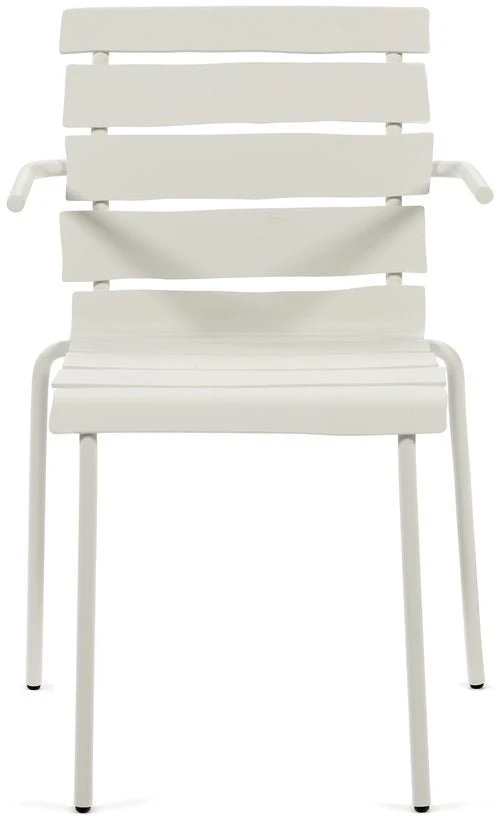 Chaise avec accoudoirs de jardin en métal blanc 56x55x82cm - valerie_objects
