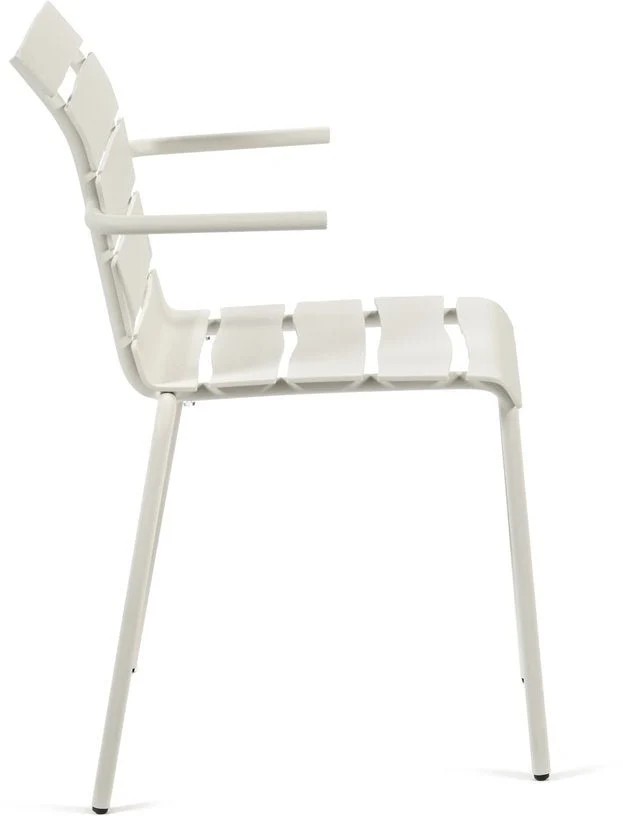 Chaise avec accoudoirs de jardin en métal blanc 56x55x82cm - valerie_objects