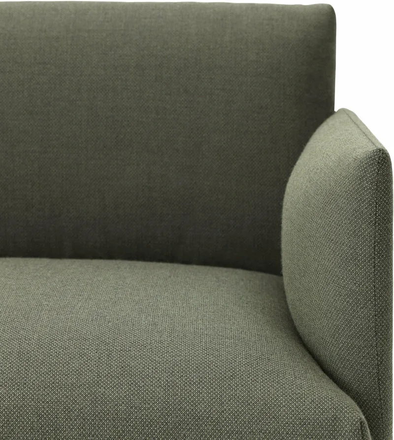 Canapé en mousse pieds d'aluminium poli brun 3 places Outline - Muuto
