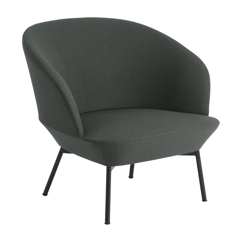 Fauteuil en tissu et structure en acier twill weave 990 noir 75,5cm Oslo - Muuto