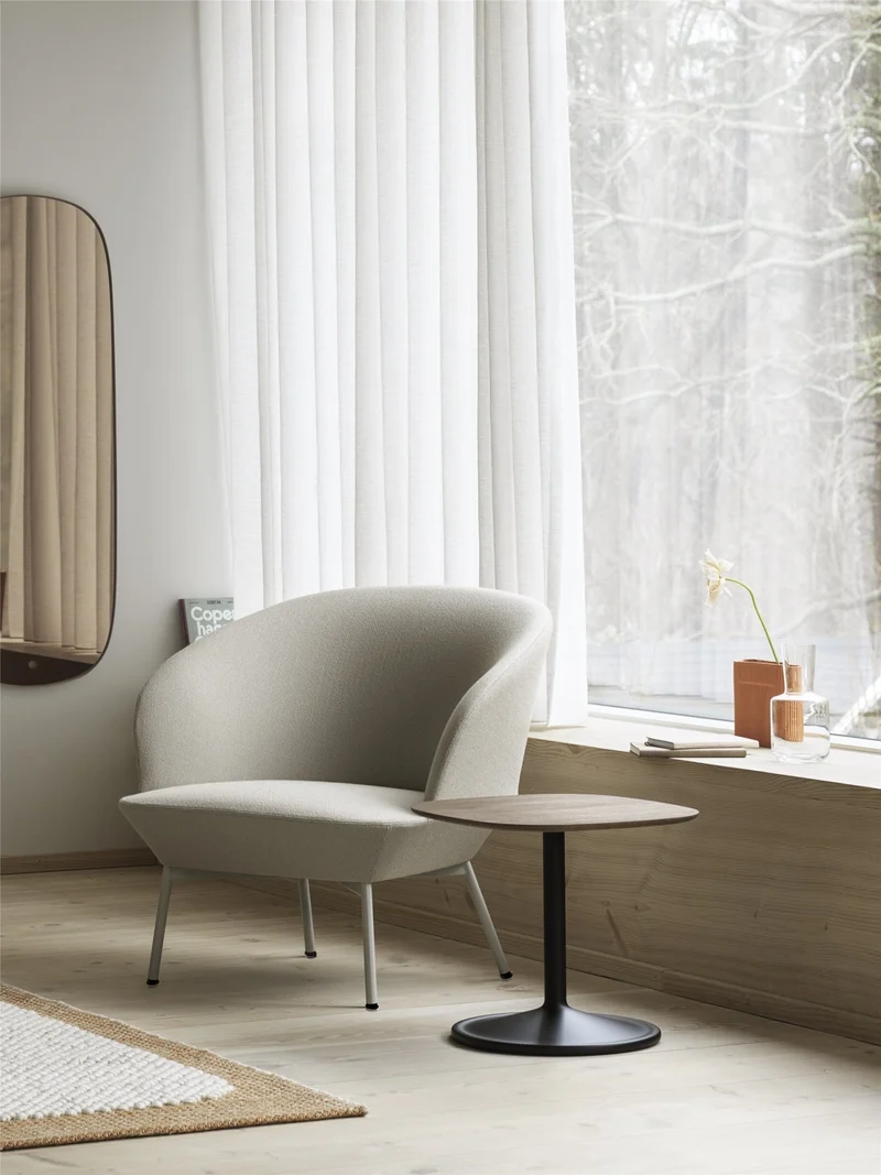 Fauteuil en tissu et structure en acier twill weave 990 noir 75,5cm Oslo - Muuto