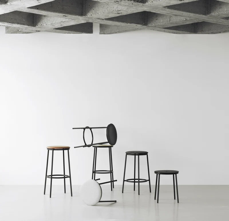 Tabouret en chêne noir et acier noir 45 cm Circa noir Oak - Normann Copenhagen