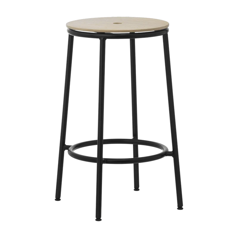Tabouret de bar en chêne et acier noir 65 cm Circa Oak - Normann Copenhagen