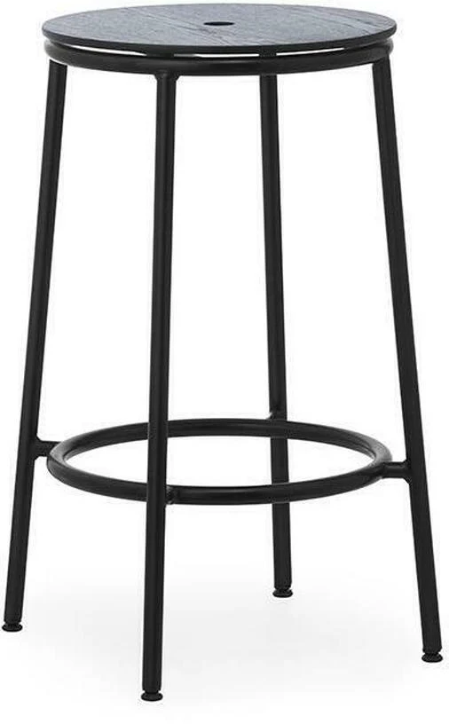 Tabouret de bar en chêne noir et acier noir 65 cm Circa noir Oak - Normann Copenhagen