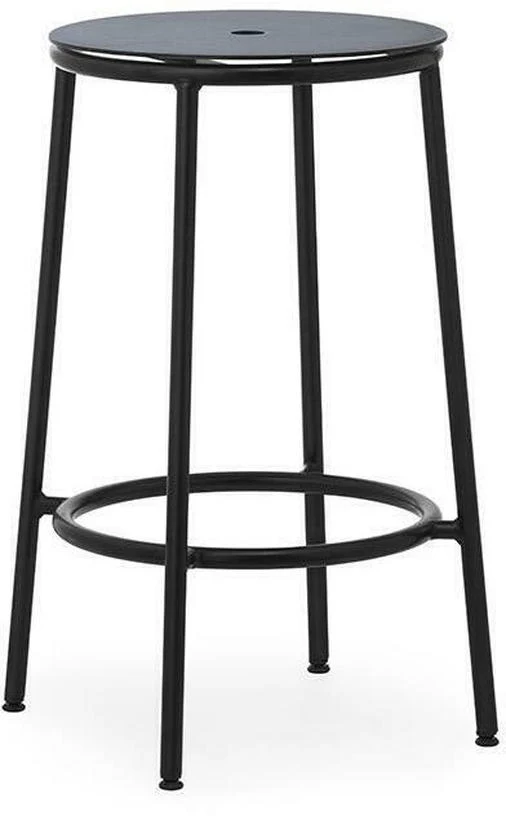 Tabouret de bar en acier et aluminium noir 65 cm Circa noir Aluminum - Normann Copenhagen