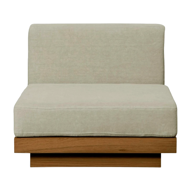 Grande chauffeuse d'extérieur en Iroko et toile Naturel Georges - Gabrielle Paris