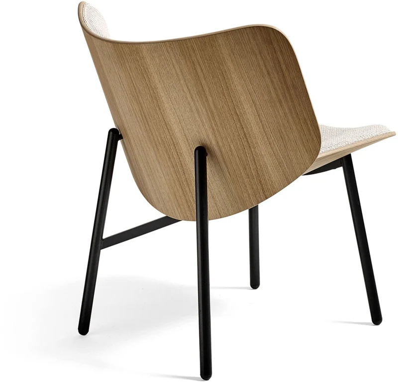 Fauteuil en chêne naturel et tissus coda 100 pieds acier noir Dapper - HAY