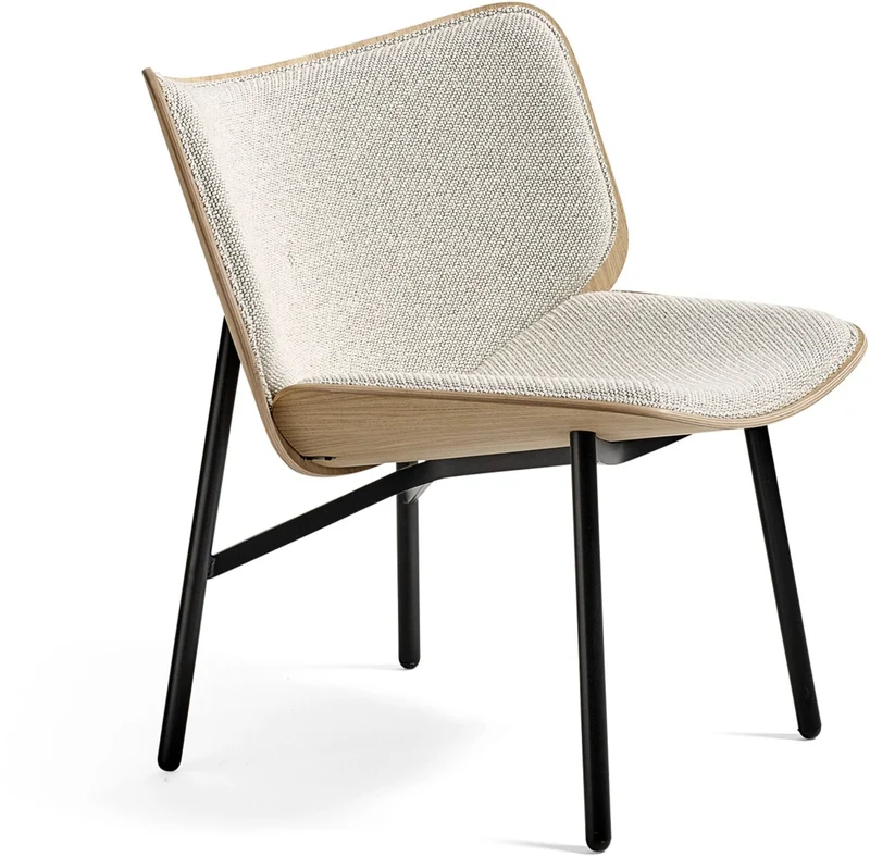 Fauteuil en chêne naturel et tissus coda 100 pieds acier noir Dapper - HAY