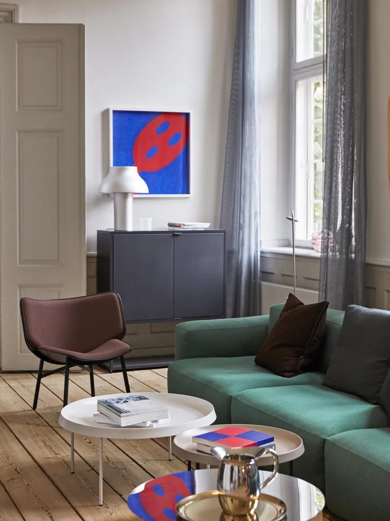 Fauteuil en chêne naturel et tissus coda 100 pieds acier noir Dapper - HAY