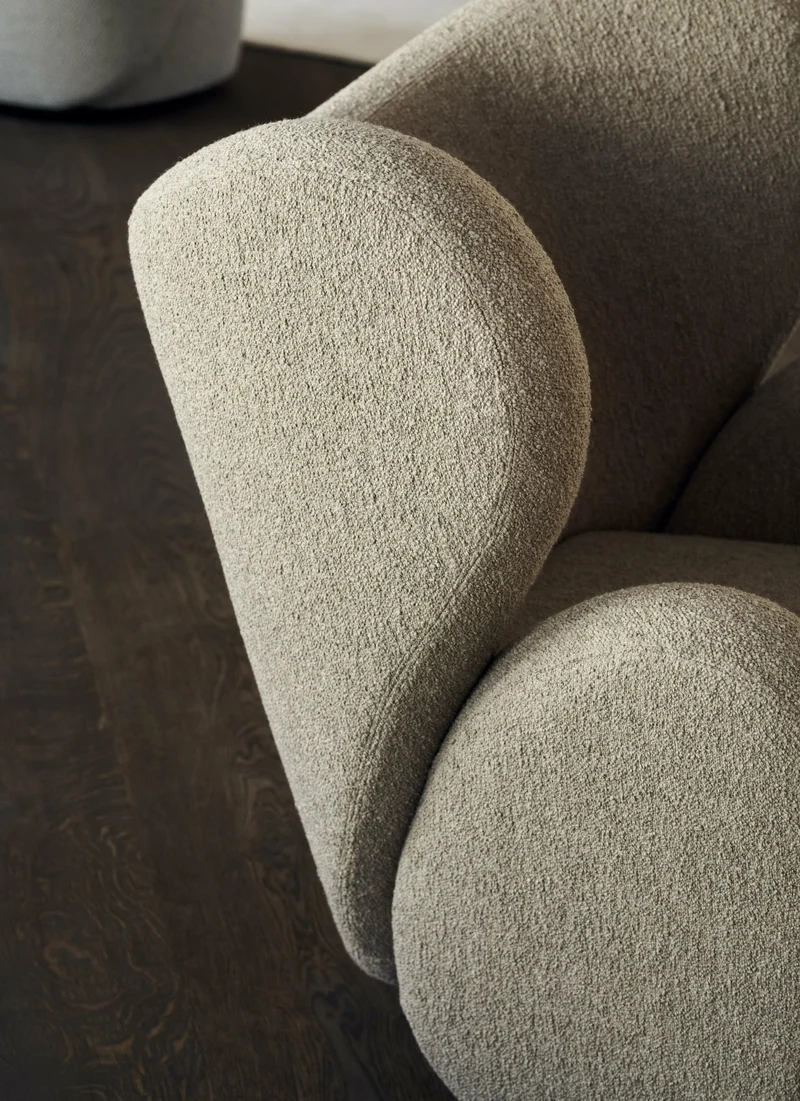Fauteuil en pivotant en tissu bouclé Barnum Col 3 Big Big Chair - NORR11