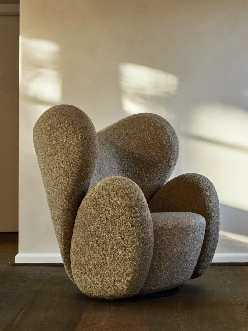Fauteuil en pivotant en tissu bouclé Barnum Col 3 Big Big Chair - NORR11