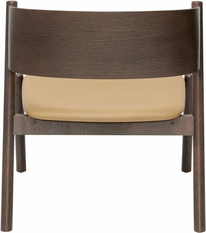 Fauteuil en chêne foncé et cuir marron Oblique - Hübsch
