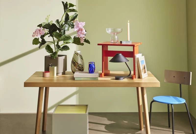 Table à manger rectangulaire en chêne naturel 160x80 cm Herringbone - Hübsch